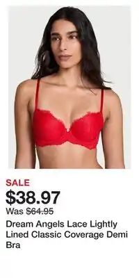 Victoria's Secret Dream Angels Lace Lightly Lined Classic Coverage Demi Bra offer