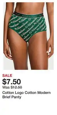 Victoria's Secret Cotton Logo Cotton Modern Brief Panty offer