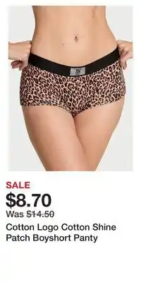 Victoria's Secret Cotton Logo Cotton Shine Patch Boyshort Panty offer