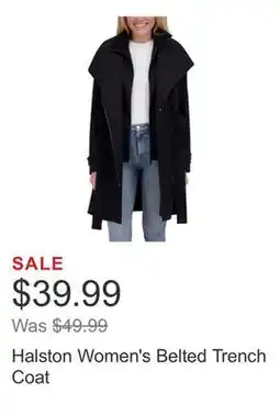 Costco Halston Women's Belted Trench Coat offer