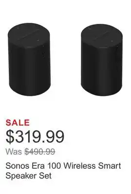 Costco Sonos Era 100 Wireless Smart Speaker Set offer