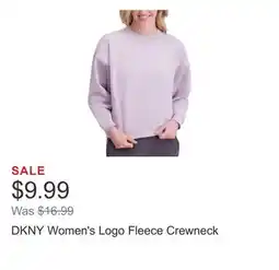 Costco DKNY Women's Logo Fleece Crewneck offer