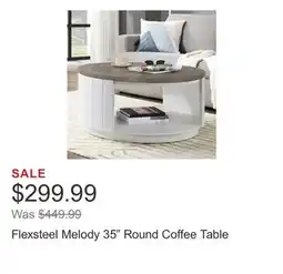 Costco Flexsteel Melody 35 Round Coffee Table offer