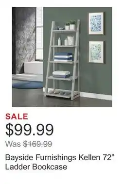 Costco Bayside Furnishings Kellen 72 Ladder Bookcase offer