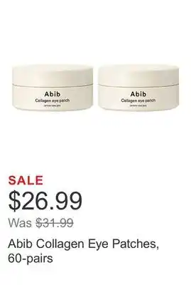 Costco Abib Collagen Eye Patches, 60-pairs offer