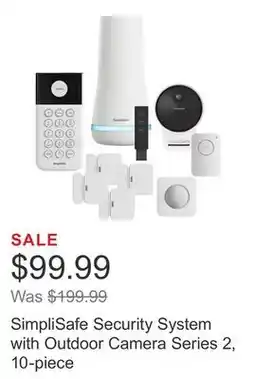 Costco SimpliSafe Security System with Outdoor Camera Series 2, 10-piece offer