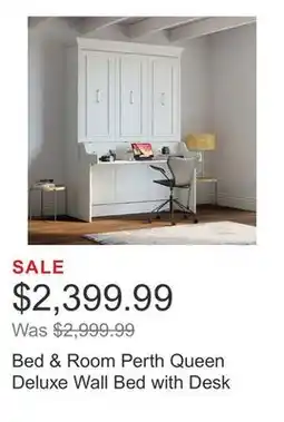 Costco Bed & Room Perth Queen Deluxe Wall Bed with Desk offer