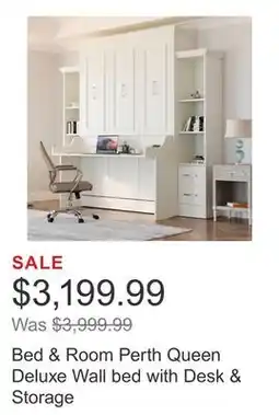 Costco Bed & Room Perth Queen Deluxe Wall bed with Desk & Storage offer
