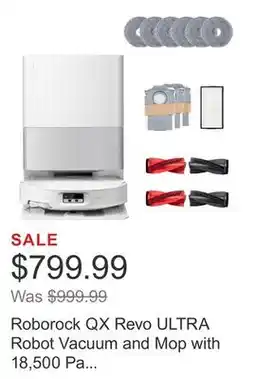 Costco Roborock QX Revo ULTRA Robot Vacuum and Mop with 18,500 Pa HyperForce and Multifunctional Dock 3.0 offer