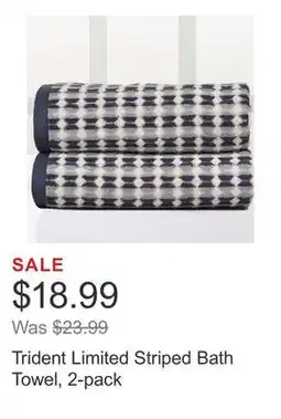 Costco Trident Limited Striped Bath Towel, 2-pack offer