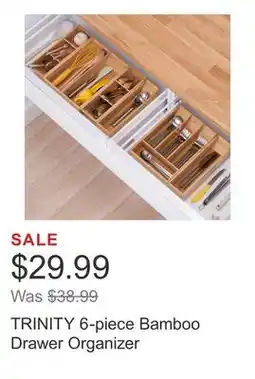 Costco TRINITY 6-piece Bamboo Drawer Organizer offer
