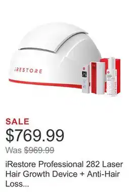 Costco iRestore Professional 282 Laser Hair Growth Device + Anti-Hair Loss Serum offer