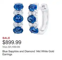 Costco Blue Sapphire and Diamond 14kt White Gold Earrings offer