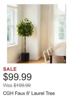 Costco CGH Faux 6' Laurel Tree offer