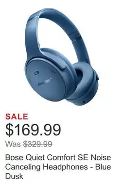 Costco Bose Quiet Comfort SE Noise Canceling Headphones - Blue Dusk offer