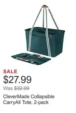 Costco CleverMade Collapsible CarryAll Tote, 2-pack offer