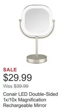 Costco Conair LED Double-Sided 1x/10x Magnification Rechargeable Mirror offer