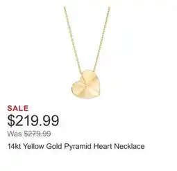 Costco 14kt Yellow Gold Pyramid Heart Necklace offer