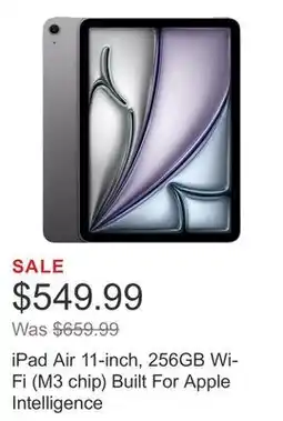 Costco iPad Air 11-inch, 256GB Wi-Fi (M3 chip) Built For Apple Intelligence offer