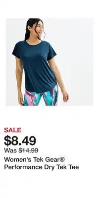 Kohl's Women's Tek Gear Performance Dry Tek Tee offer