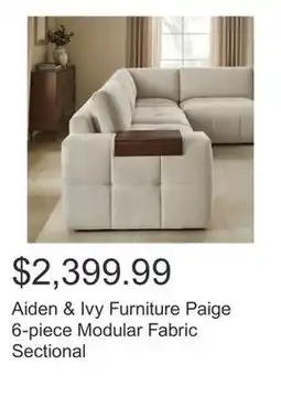 Costco Aiden & Ivy Furniture Paige 6-piece Modular Fabric Sectional offer