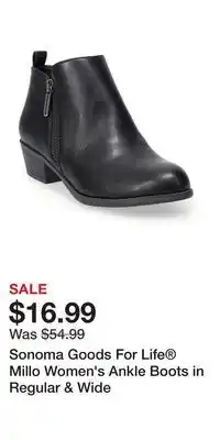 Kohl's Sonoma Goods For Life Millo Women's Ankle Boots in Regular & Wide offer