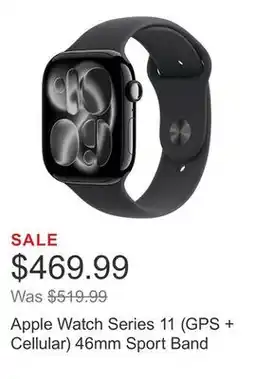 Costco Apple Watch Series 11 (GPS + Cellular) 46mm Sport Band offer