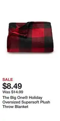 Kohl's The Big One Holiday Oversized Supersoft Plush Throw Blanket offer