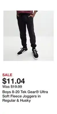 Kohl's Boys 8-20 Tek Gear Ultra Soft Fleece Joggers in Regular & Husky offer