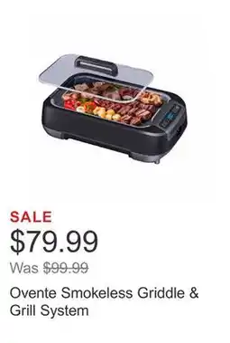 Costco Ovente Smokeless Griddle & Grill System offer