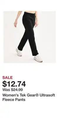 Kohl's Women's Tek Gear Ultrasoft Fleece Pants offer