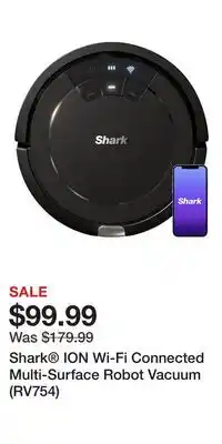 Kohl's Shark ION Wi-Fi Connected Multi-Surface Robot Vacuum (RV754) offer