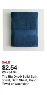 Kohl's The Big One Solid Bath Towel, Bath Sheet, Hand Towel or Washcloth offer