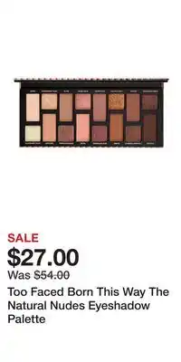 Kohl's Too Faced Born This Way The Natural Nudes Eyeshadow Palette offer