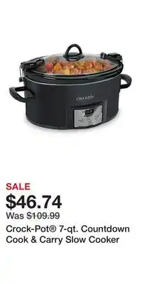 Kohl's Crock-Pot 7-qt. Countdown Cook & Carry Slow Cooker offer