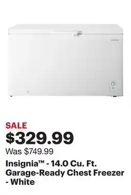 Best Buy Insignia - 14.0 Cu. Ft. Garage-Ready Chest Freezer - White offer