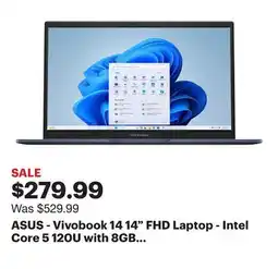 Best Buy ASUS - Vivobook 14 14 FHD Laptop - Intel Core 5 120U with 8GB Memory - 256GB SSD - Quiet Blue offer