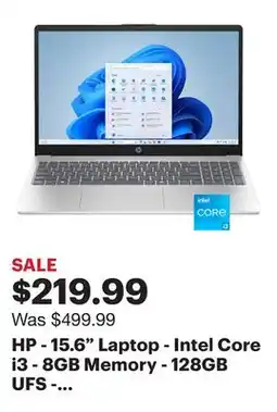 Best Buy HP - 15.6 Laptop - Intel Core i3 - 8GB Memory - 128GB UFS - Natural Silver offer