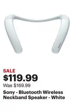 Best Buy Sony - Bluetooth Wireless Neckband Speaker - White offer
