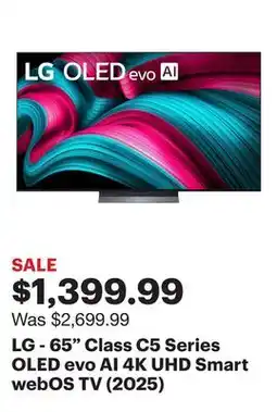 Best Buy LG - 65 Class C5 Series OLED evo AI 4K UHD Smart webOS TV (2025) offer