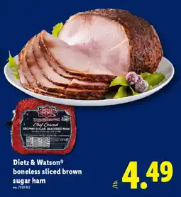 Lidl Dietz & Watson boneless sliced brown sugar ham offer