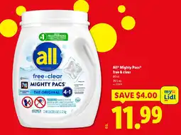 Lidl All Mighty Pacs free & clear offer