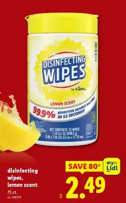Lidl Disinfecting wipes, lemon scent offer