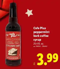Lidl Cafe Plus peppermint bark coffee syrup offer