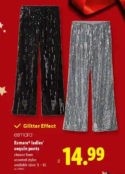 Lidl Esmara ladies' sequin pants offer