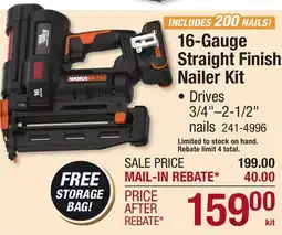Menards 16-Gauge Straight Finish Nailer Kit offer