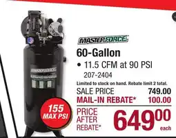 Menards 60-Gallon Compressors offer