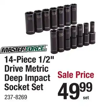 Menards 14-Piece 1/2 Drive Metric Deep Impact Socket Set offer