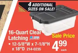 Menards 16-Quart Clear Latching offer