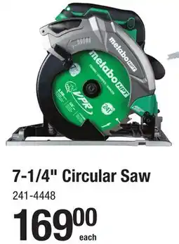 Menards 7-1/4 Circular Saw offer